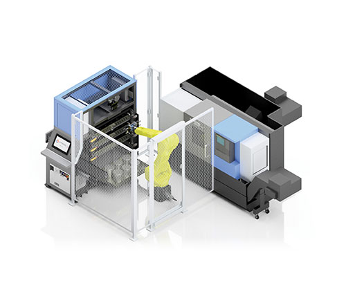 SYNERGi Premier automated manufacturing cell featuring a Doosan lathe.